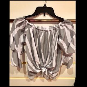 Striped off the shoulder top